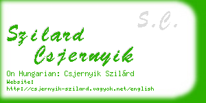 szilard csjernyik business card
